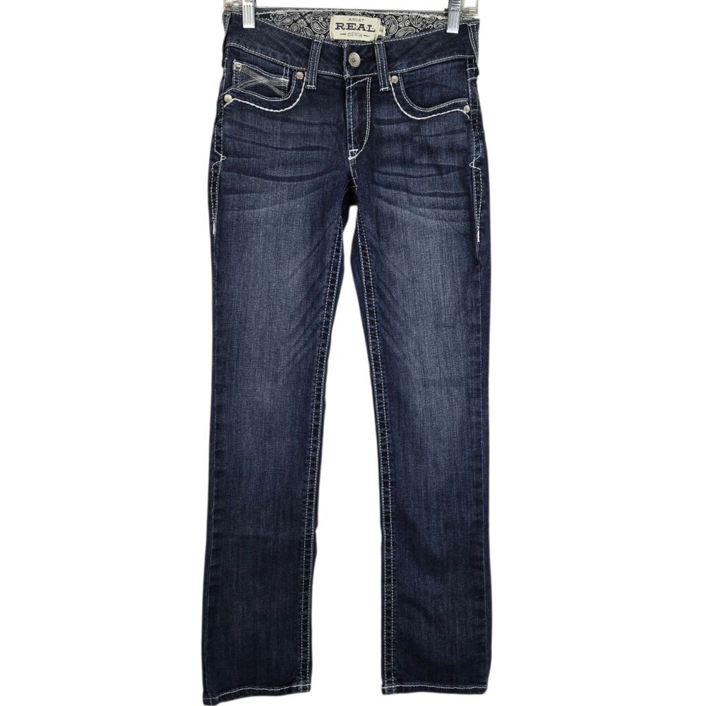 Ariat Dresden Low Rise Stretch Ivy Straight Leg Jeans 26 R Blue Cowgirl Western